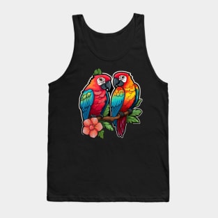 Colorful Parrot Cockatoo - Parakeet Macaws Parrot Tank Top